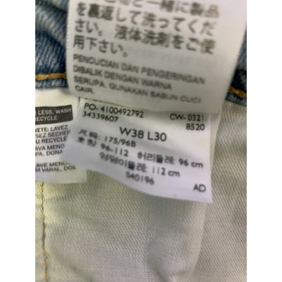 Men’s Levis 511 Jeans 38Wx30L Light Blue Distressed Denim - Picture 8 of 8